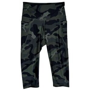 Old‎ Navy Active Leggings Womens Medium Camo Capri High Rise Pockets Elevate